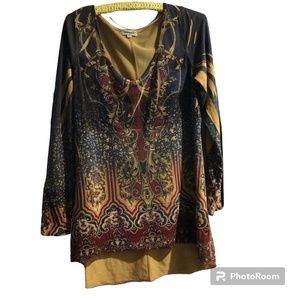 One World Top Boho All over Print M